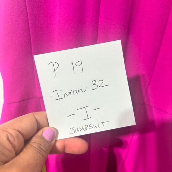 Julia Jordan Halter Neck Jumpsuit 12 Fuchsia Pink Wide Leg Sleeveless Pockets - Picture 10 of 10